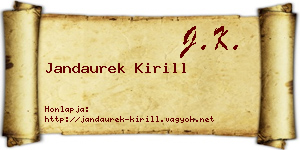 Jandaurek Kirill névjegykártya